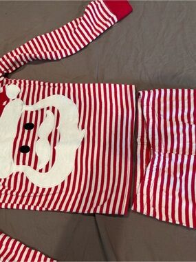 The Children's Place Red and White Santa Stripe Pajama Set